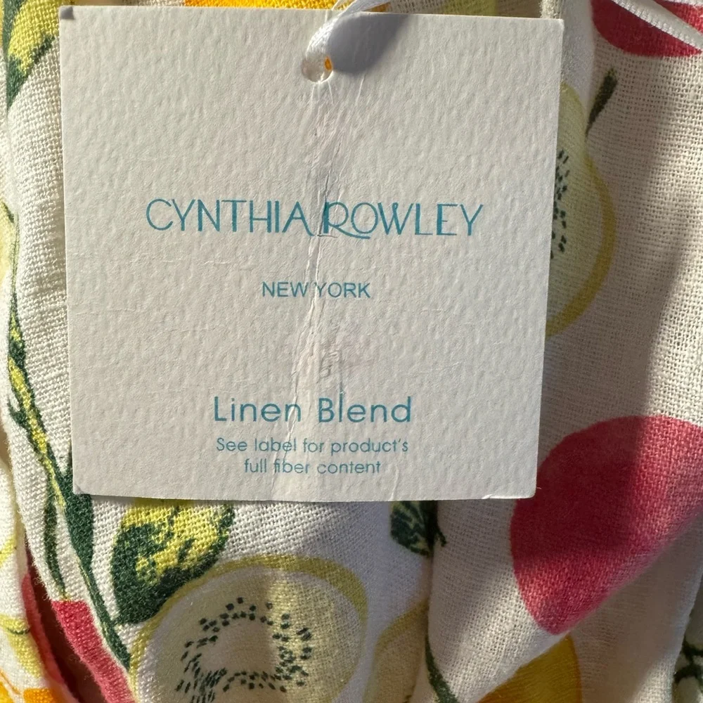 NWT-CYNTHIA ROWLEY LINEN BLEND FRUIT DRESS-sz 8 - Picture 11 of 11